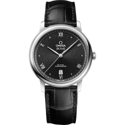 Omega-424.13.40.20.01.002 De Ville Prestige Co-Axial 39.5 Stainless Steel / Black Sunburst