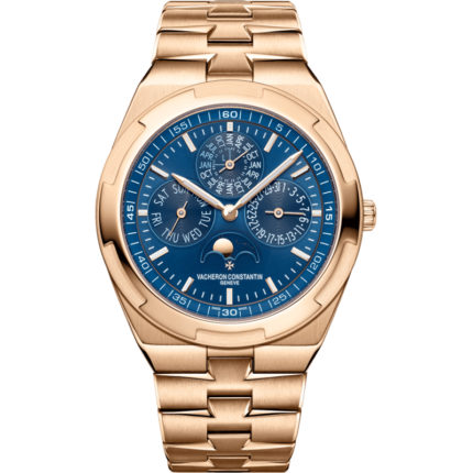 Vacheron Constantin-4300V/120R-B509 Overseas Ultra-Thin Perpetual Calendar Pink Gold / Blue / Bracelet