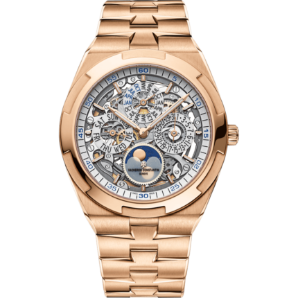 Vacheron Constantin-4300V/120R-B547 Overseas Ultra-Thin Perpetual Calendar Pink Gold / Skeleton / Bracelet