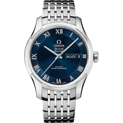 Omega-433.10.41.22.03.001 De Ville Hour Vision Master Chronometer Annual Calendar Stainless Steel / Blue / Bracelet