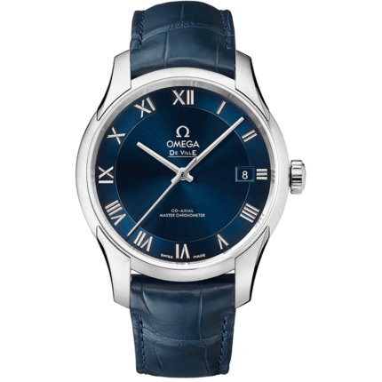 Omega-433.13.41.21.03.001 De Ville Hour Vision Master Chronometer Stainless Steel / Blue