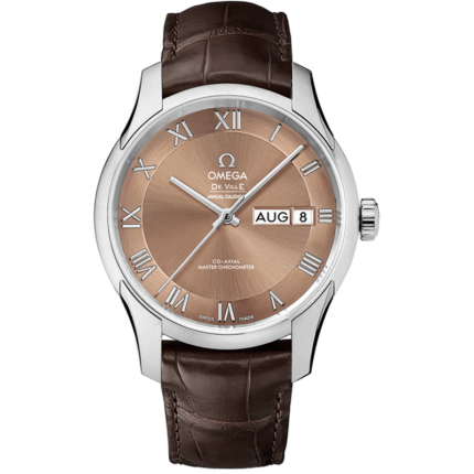 Omega-433.13.41.22.10.001 De Ville Hour Vision Master Chronometer Annual Calendar Stainless Steel / Brown