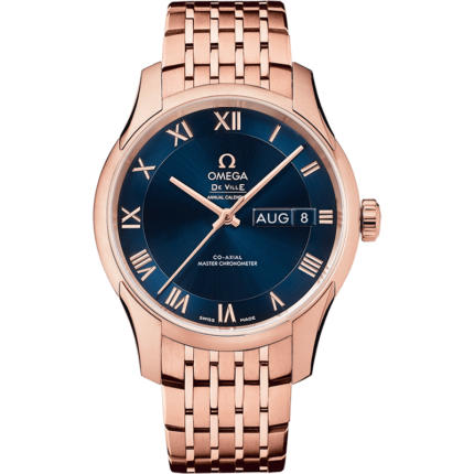 Omega-433.50.41.22.03.001 De Ville Hour Vision Master Chronometer Annual Calendar Sedna Gold / Blue / Bracelet