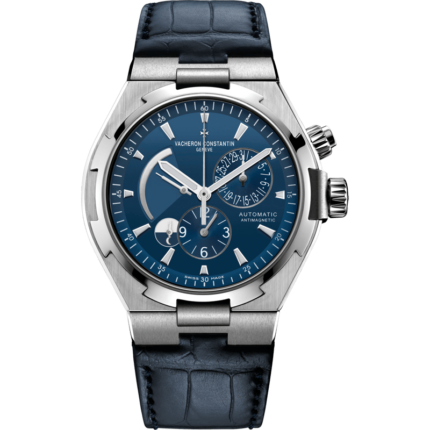 Vacheron Constantin-47450/000A-9039 Overseas Dual Time Stainless Steel / Blue