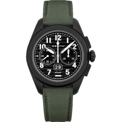 Zenith-49.4000.3652/21.I001 PILOT Big Date Flyback Black Ceramic / Black