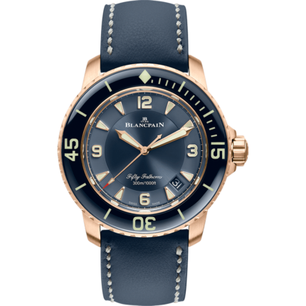 Blancpain-5015-3603C-63B Fifty Fathoms Automatique Red Gold / Blue / Calf