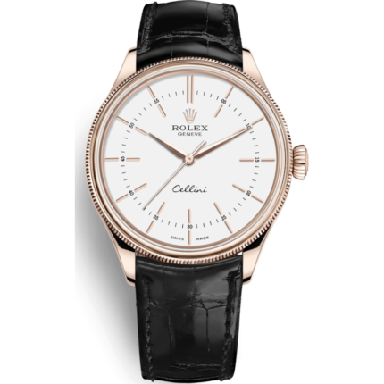 Rolex-50505-0020 Cellini Time Everose / White / Alligator Brown