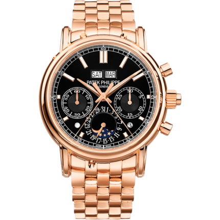 Patek Philippe-5204/1R-001 Perpetual Calendar Split-Seconds Chronograph 5204 Rose Gold / Black / Bracelet
