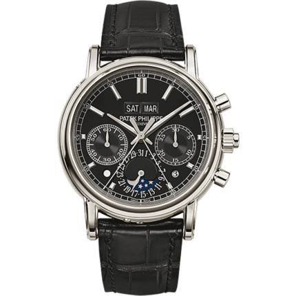 Patek Philippe-5204P-011 Perpetual Calendar Split-Seconds  Chronograph 5204 Platinum / Black
