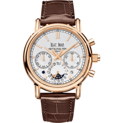 Patek Philippe-5204R-001 Perpetual Calendar Split-Seconds Chronograph 5204 Rose Gold / Silver