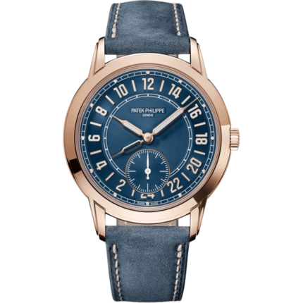 Patek Philippe-5224R-001 Calatrava Travel Time 24-Hour Rose Gold / Blue