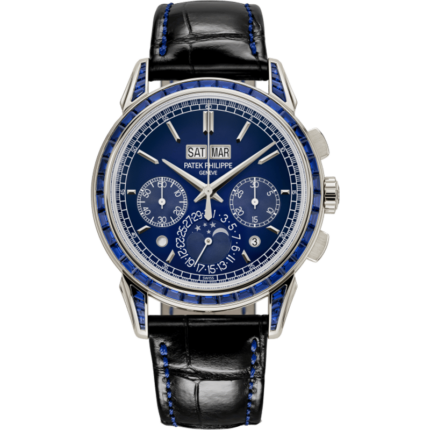Patek Philippe-5271/11P-010 Perpetual Calendar Chronograph 5271 Platinum - Sapphire / Blue