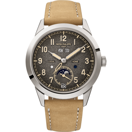 Patek Philippe-5326G-001 Calatrava Annual Calendar Travel Time White Gold / Charcoal