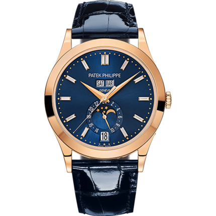Patek Philippe-5396R-015 Annual Calendar 5396 Rose Gold / Blue / Baguette