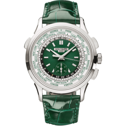 Patek Philippe-5930P-001 World Time Chronograph 5930 Platinum / Green