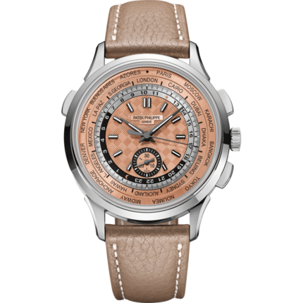 Patek Philippe-5935A-001 World Time Chronograph 5935 Stainless Steel / Salmon