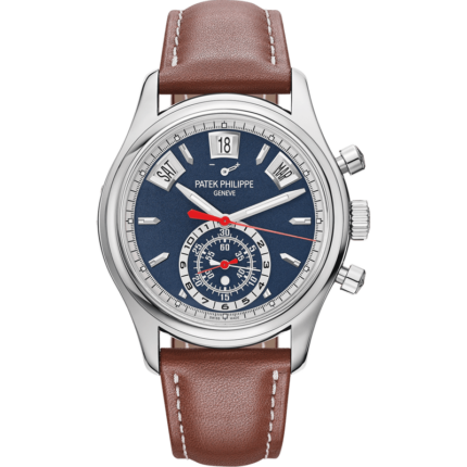 Patek Philippe-5960/01G-001 Annual Calendar Chronograph 5960 White Gold / Blue