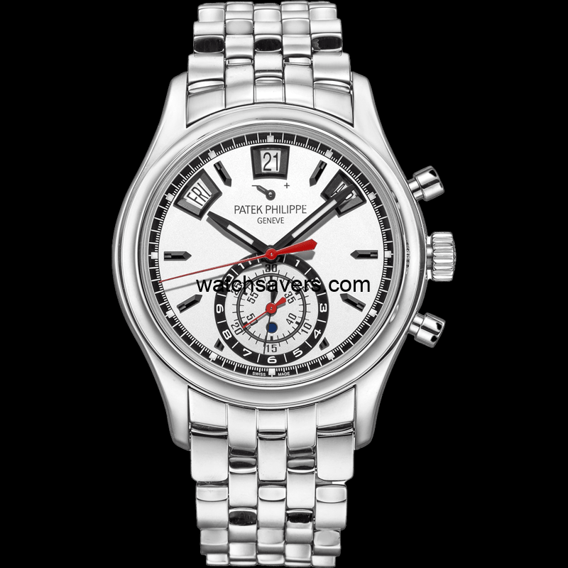 59601A-001_image01.png Patek Philippe-5960/1A-001 Annual Calendar Chronograph 5960 Stainless Steel / Silver