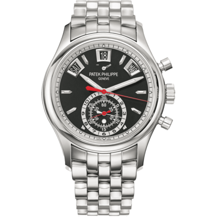 Patek Philippe-5960/1A-010 Annual Calendar Chronograph 5960 Stainless Steel / Black
