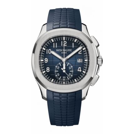 Patek Philippe-5968G-001 Aquanaut Chronograph 5968 White Gold / Blue / Rubber