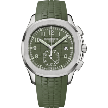 Patek Philippe-5968G-010 Aquanaut Chronograph 5968 White Gold / Green / Rubber