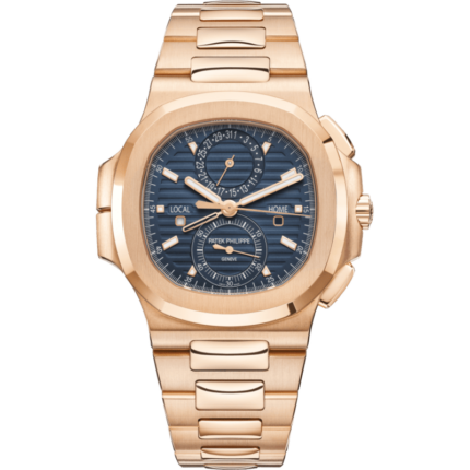 Patek Philippe-5990/1R-001 Nautilus Travel Time Rose Gold / Blue