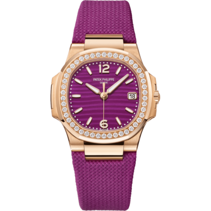 Patek Philippe-7010R-013 Nautilus 7010 Rose Gold - Diamond / Purple / Strap