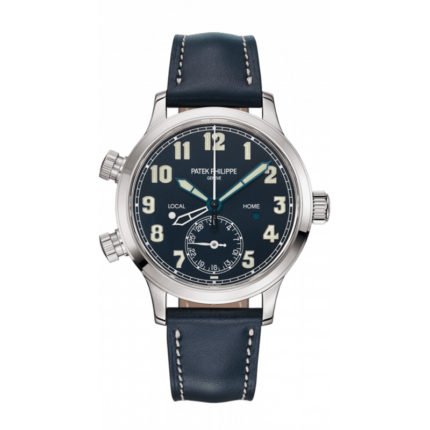 Patek Philippe-7234G-001 Calatrava Pilot Travel Time 7234 White Gold / Blue