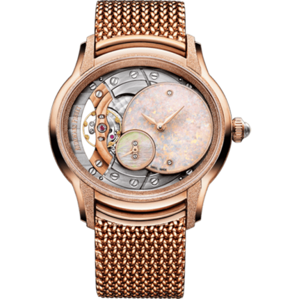 Audemars Piguet-77244OR.GG.1272OR.01 Millenary Hand-wound Frosted White Gold / Opal / Bracelet