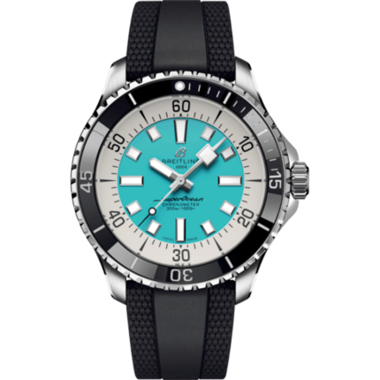 Breitling-A17376211L2S1 SuperOcean Automatic 44 Stainless Steel / Turquoise / Rubber