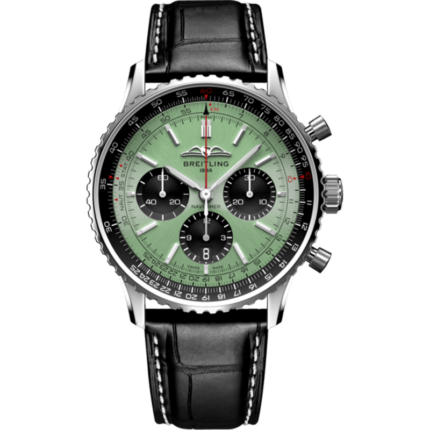 Breitling-AB0138241L1A1 Navitimer  B01 Chronograph 43 Stainless Steel / Mint Green / Bracelet