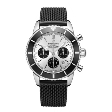 Breitling-AB0162121G1S1 Superocean Heritage II B01 Chronograph 44 Stainless Steel / Silver / Rubber / Folding
