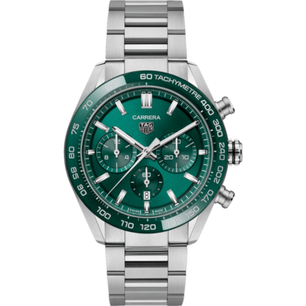 TAG Heuer-CBN2A1N.BA0643 Carrera Calibre Heuer 02 44 Stainless Steel / Green / Bracelet