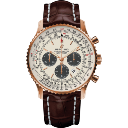 Breitling-RB0127121G1P1 Navitimer 1 B01 Chronograph 46 Red Gold / Silver / Croco / Pin