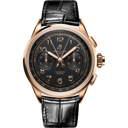 Breitling-RB1510251B1P1 Premier Heritage B15 Duograph 42 Red Gold / Black