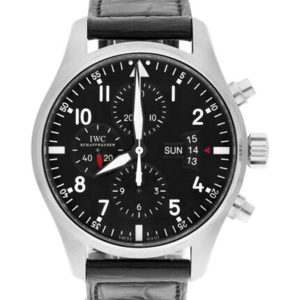 IWC - IW3777-01 Pilot's Watch Chronograph Stainless Steel / Black / Strap