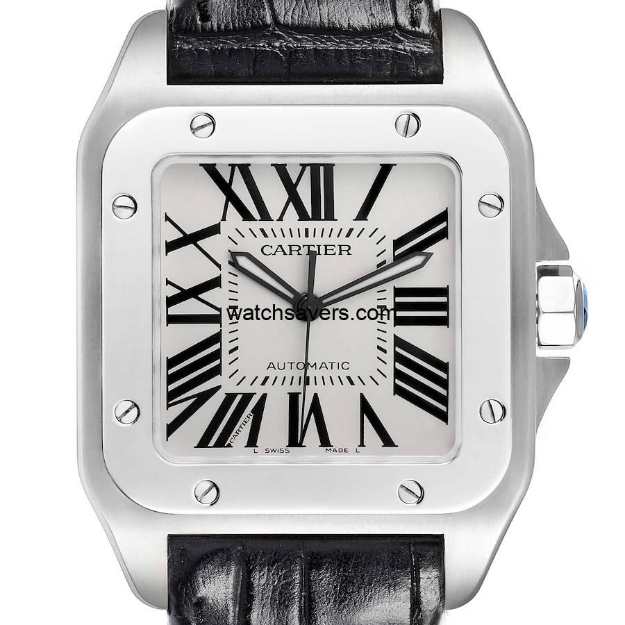 cartier-santos-100-silver-dial-black-strap-steel-mens-watch-w20073x8-63403_8f12d_md.jpg Cartier Santos 100 Silver Dial Black Strap Steel Mens Watch