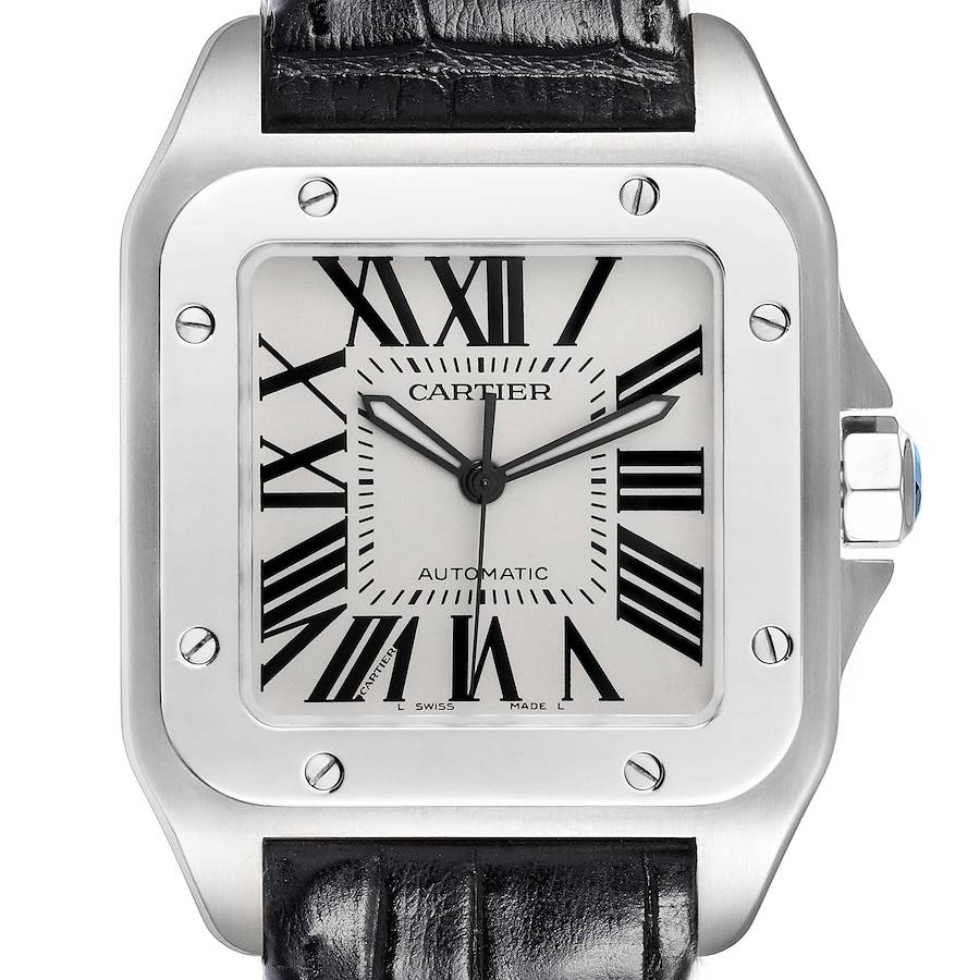 cartier-santos-100-silver-dial-black-strap-steel-mens-watch-w20073x8-63403_8f12d_md.jpg Cartier Santos 100 Silver Dial Black Strap Steel Mens Watch