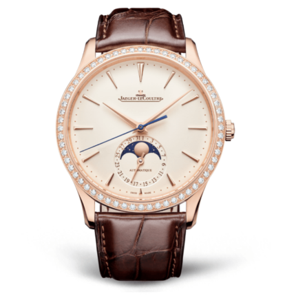 Jaeger-LeCoultre - 1362502 Master Ultra Thin Moon Pink Gold - Diamond / Eggshell / Alligator