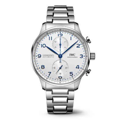 IWC - IW3716-17 Portugieser Chronograph Stainless Steel / Silver - Blue / Bracelet