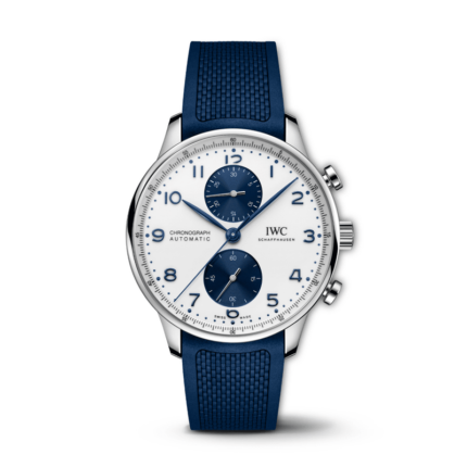 IWC - IW3716-20 Portugieser Chronograph Stainless Steel / Silver - Blue / Rubber