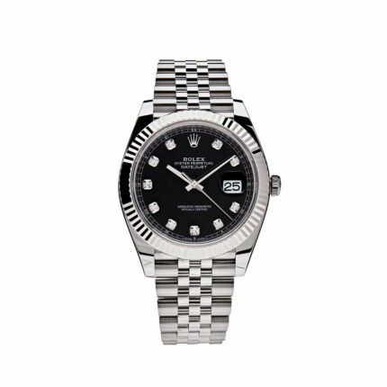 Rolex - 126334-0012 Datejust 41 Stainless Steel Fluted / Jubilee / Black - Diamond