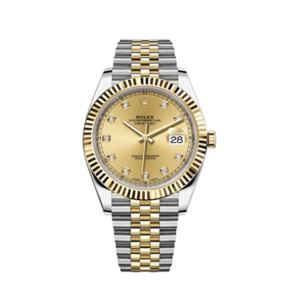 Rolex - 126333-0012 Datejust 41 Rolesor Yellow Fluted / Jubilee / Champagne - Diamond