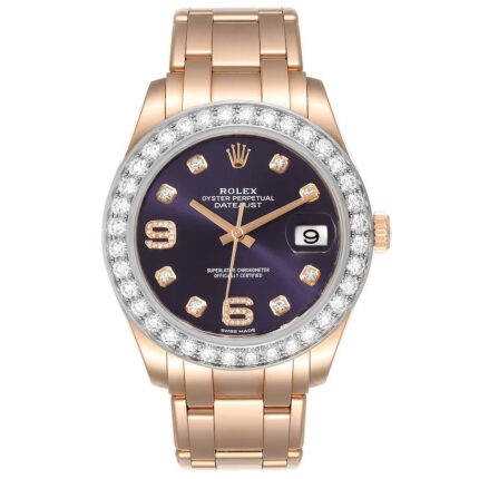 Rolex - 86285-0004 Datejust Pearlmaster 39 Everose Diamond / Aubergine